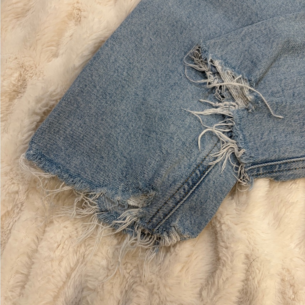 Agolde Riley Crop Straight Leg Button Fly Light‎ Wash Jeans Size 25 - Picture 2 of 8